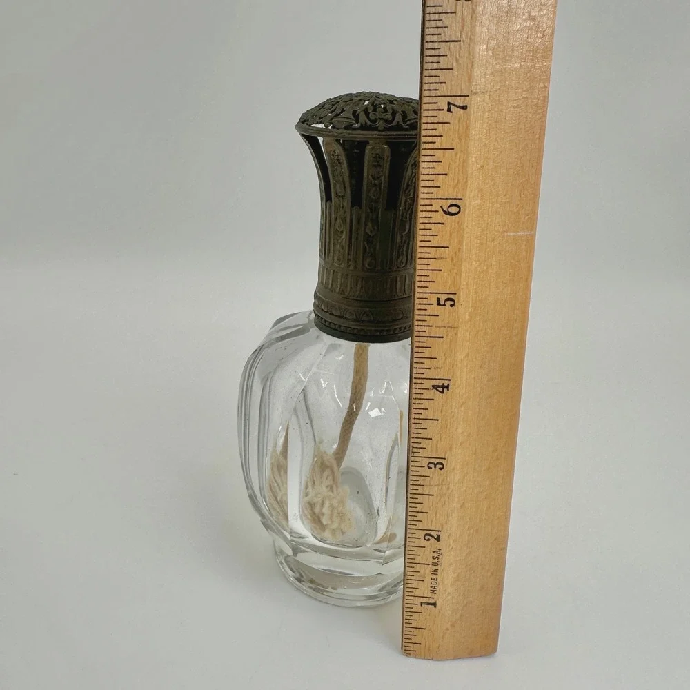 Antique Baccarat France Crystal Fragrance Lamp Berger Art Deco Paper Label 1930s
